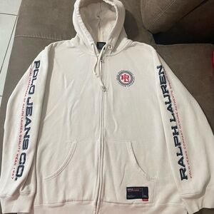 Ralph Lauren Polo RL-67 Full Zip Up Hoodie Fleece Men's L Trademark Wear